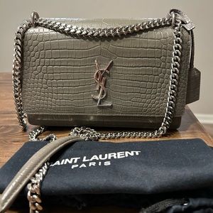 YSL sunset croc bag